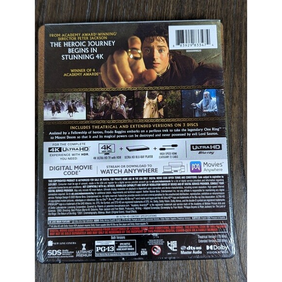 Lord of the Rings Fellowship of the Ring Theatrical & Extended Version Steelbook - Picture 5 of 5